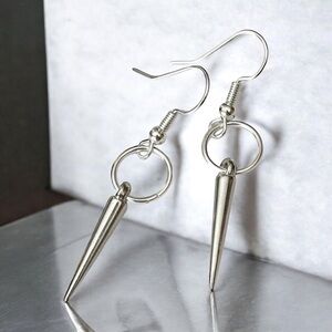 5 For $25💫Alternative Silver Punk Spike Dangles Earrings